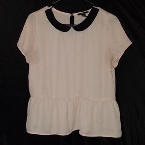 Peter Pan Collar Peplum Blouse